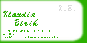 klaudia birik business card